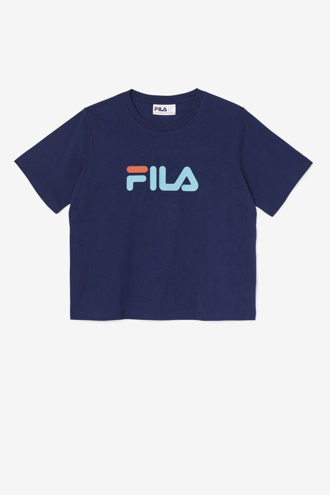 Fila T-Shirt Thea Womens Navy - India JHA-835241